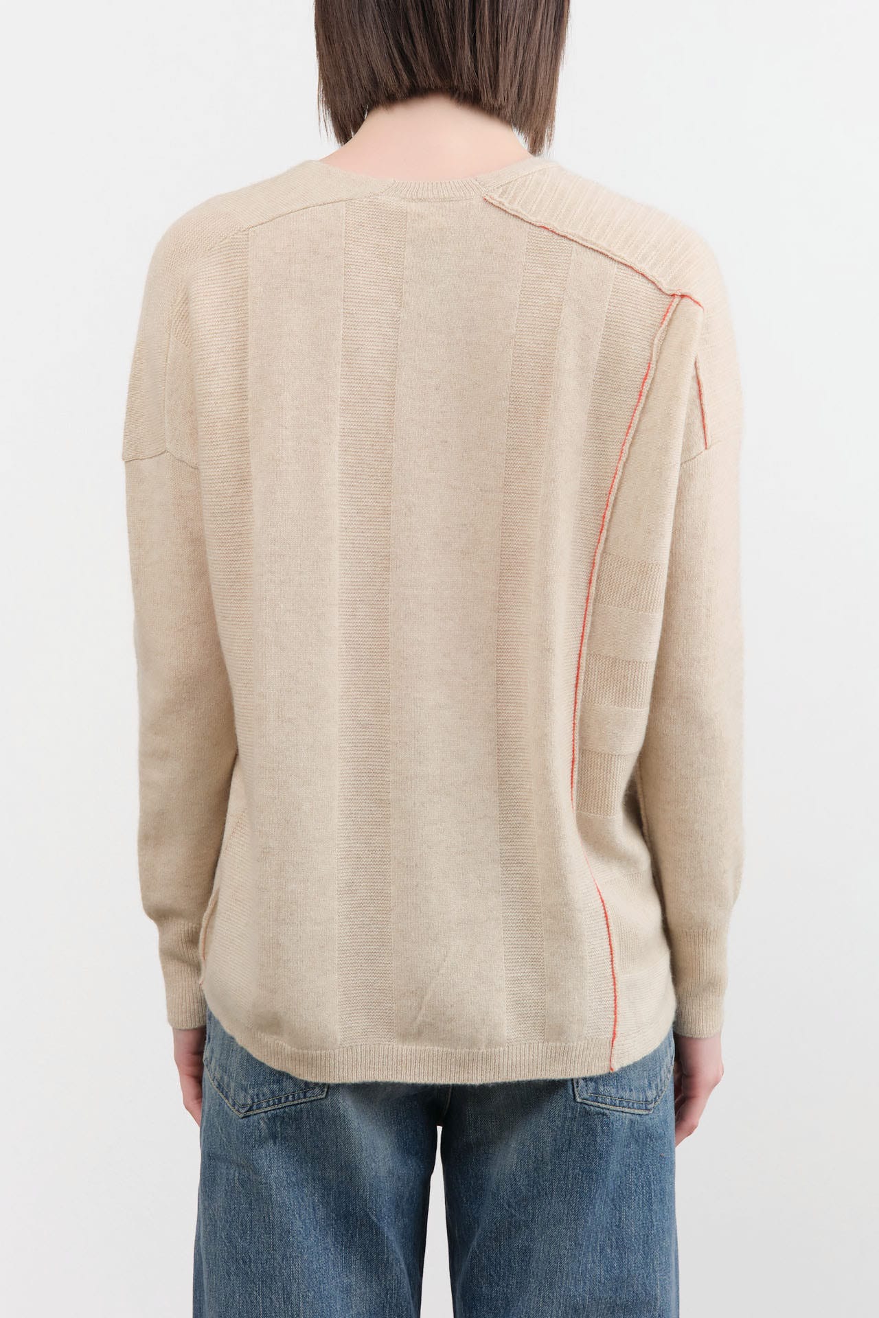 Paychi Guh Apparel Womens Sweaters Panel V-Neck Pullover
