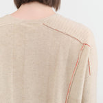 Paychi Guh Apparel Womens Sweaters Panel V-Neck Pullover