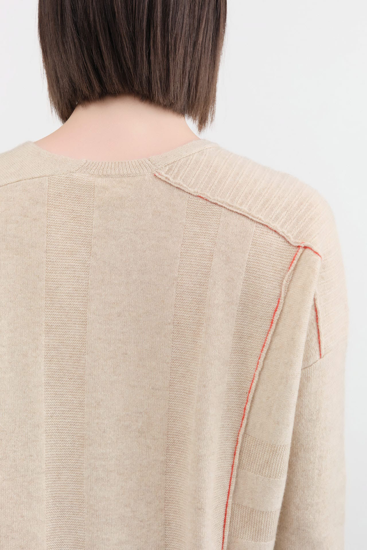 Paychi Guh Apparel Womens Sweaters Panel V-Neck Pullover