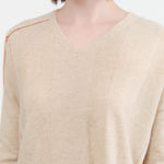 Paychi Guh Apparel Womens Sweaters Panel V-Neck Pullover