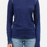 Printed Crew Sweater by Paychi Guh in Blue