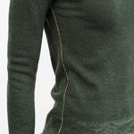 Paychi Guh Apparel Womens Sweaters Reversible Printed Crew Sweater in Pine Green