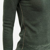 Paychi Guh Apparel Womens Sweaters Reversible Printed Crew Sweater in Pine Green
