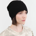 Paychi Guh Accessories Hats Slouchy Beanie in Black Black