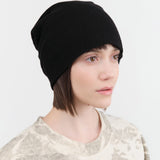 Paychi Guh Accessories Hats Slouchy Beanie in Black Black