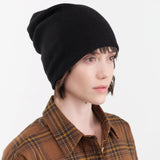 Paychi Guh Accessories Hats Slouchy Beanie in Black Black / One Size