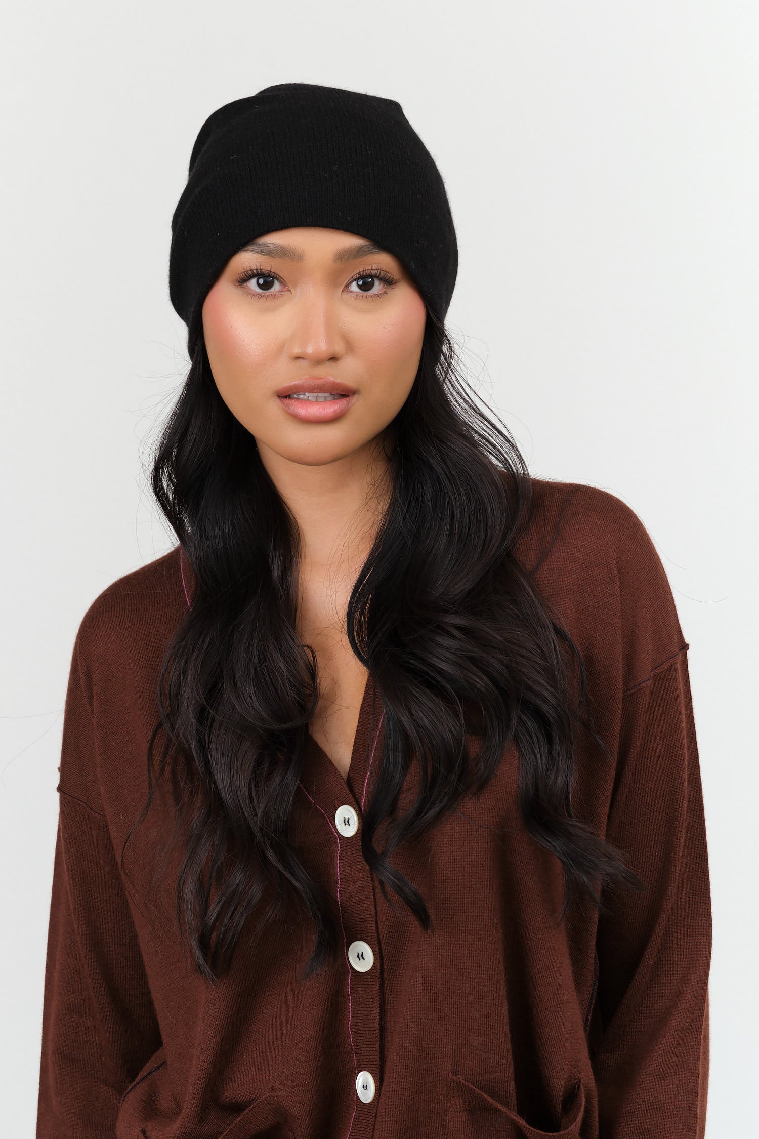 Paychi Guh Slouchy Beanie in Black