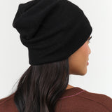 Black Slouchy Beanie by Paychi Guh