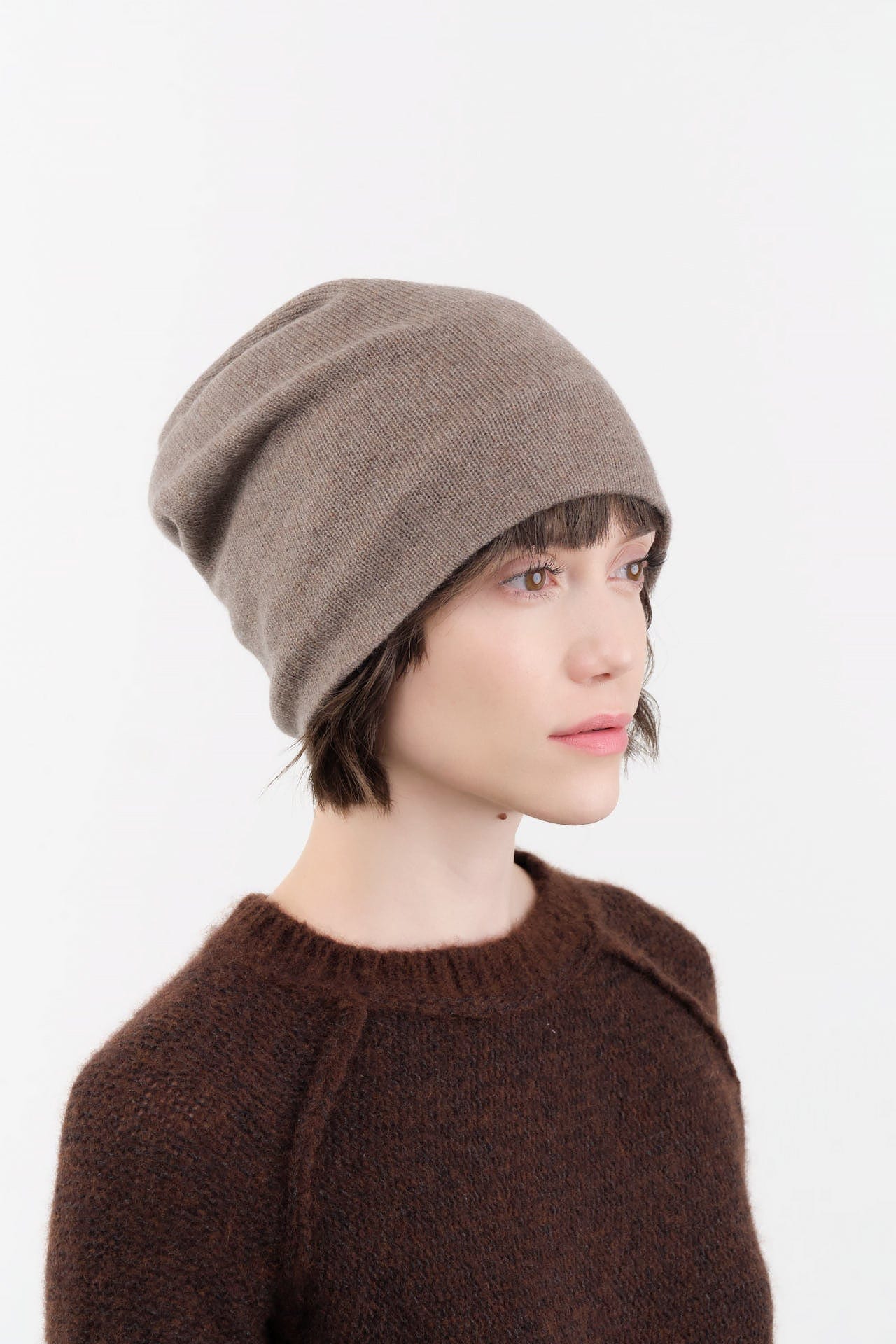 Paychi Guh Accessories Hats Slouchy Beanie in Caribou Caribou / One Size