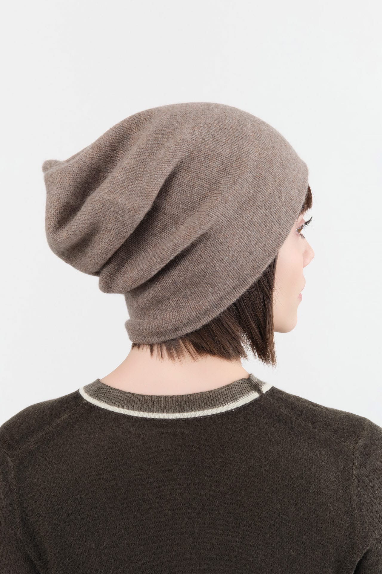 Paychi Guh Accessories Hats Slouchy Beanie in Caribou Caribou