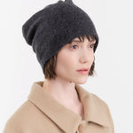 Paychi Guh Accessories Hats Slouchy Beanie in Charcoal Charcoal / One Size