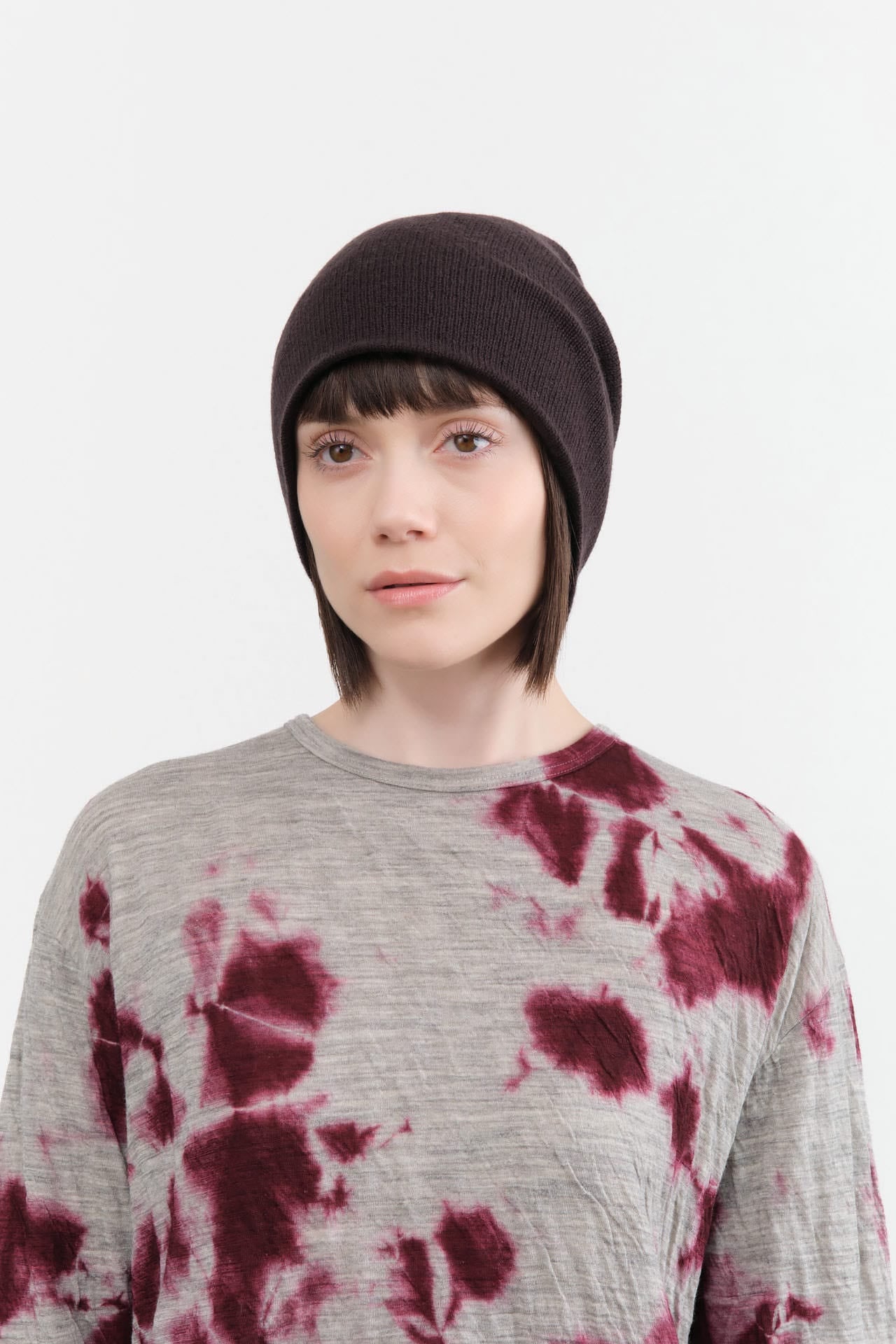 Paychi Guh Accessories Hats Slouchy Beanie in Dark Chocolate Dark Chocolate