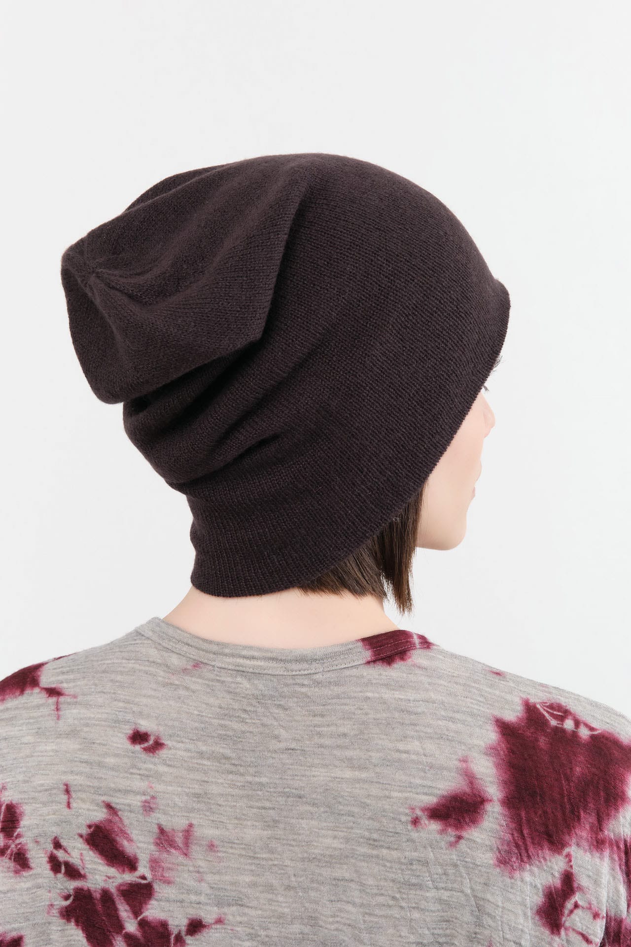 Paychi Guh Accessories Hats Slouchy Beanie in Dark Chocolate Dark Chocolate