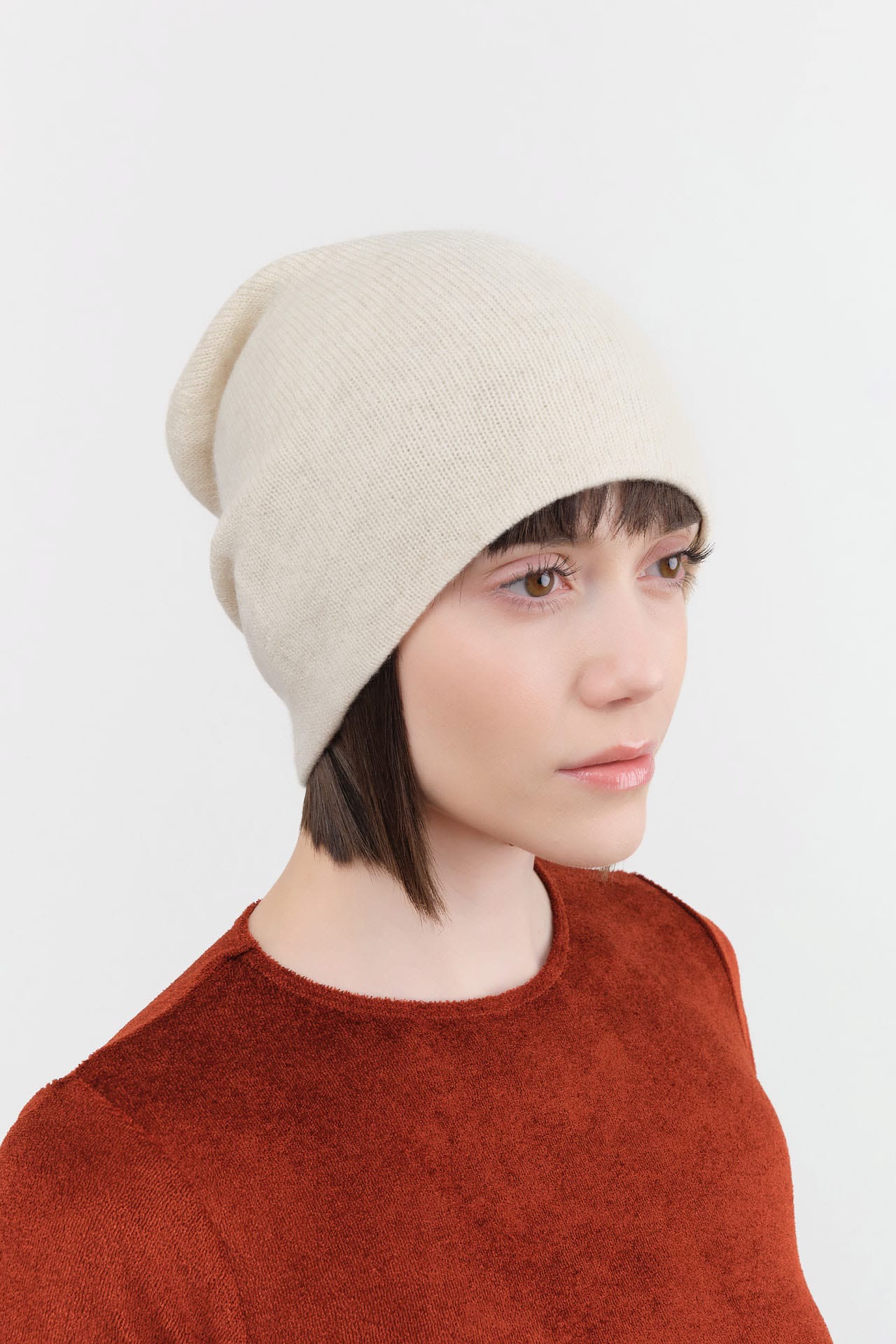 Paychi Guh Accessories Hats Slouchy Beanie in Natural Natural