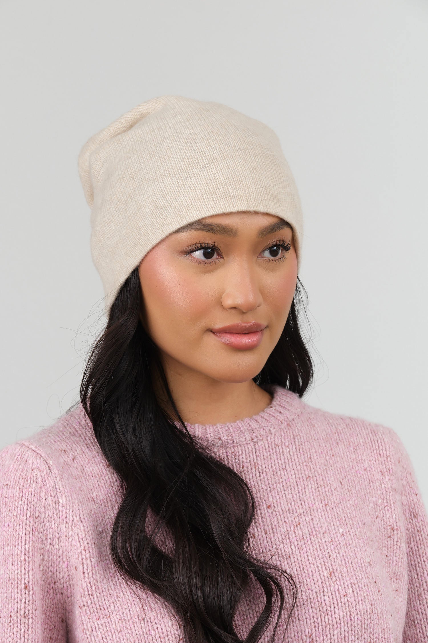 Slouchy Beanie by Paychi Guh in Oatmeal