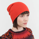 Paychi Guh Accessories Hats Slouchy Beanie in Rococco Red Rococco Red