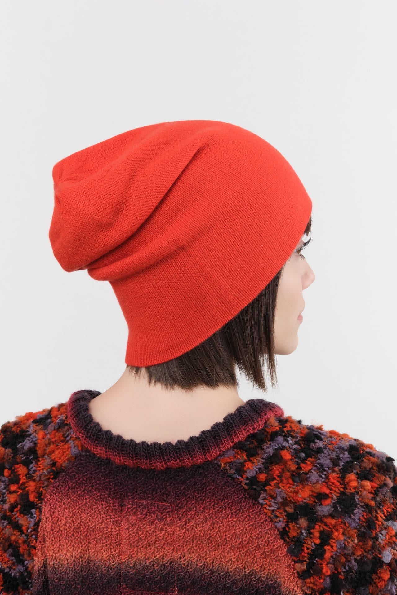 Paychi Guh Accessories Hats Slouchy Beanie in Rococco Red Rococco Red