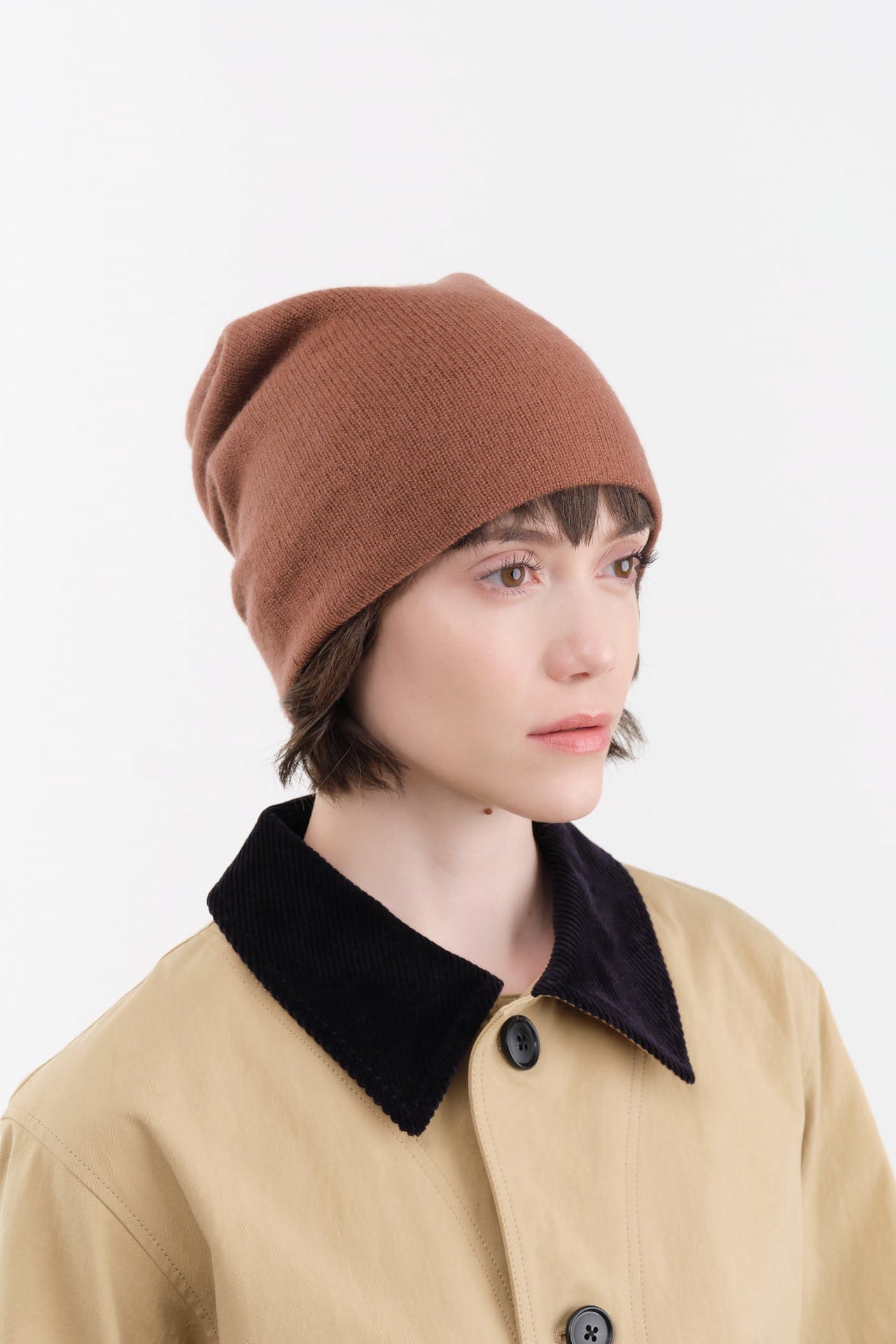 Paychi Guh Accessories Hats Slouchy Beanie in Sandalwood Sandalwood / One Size