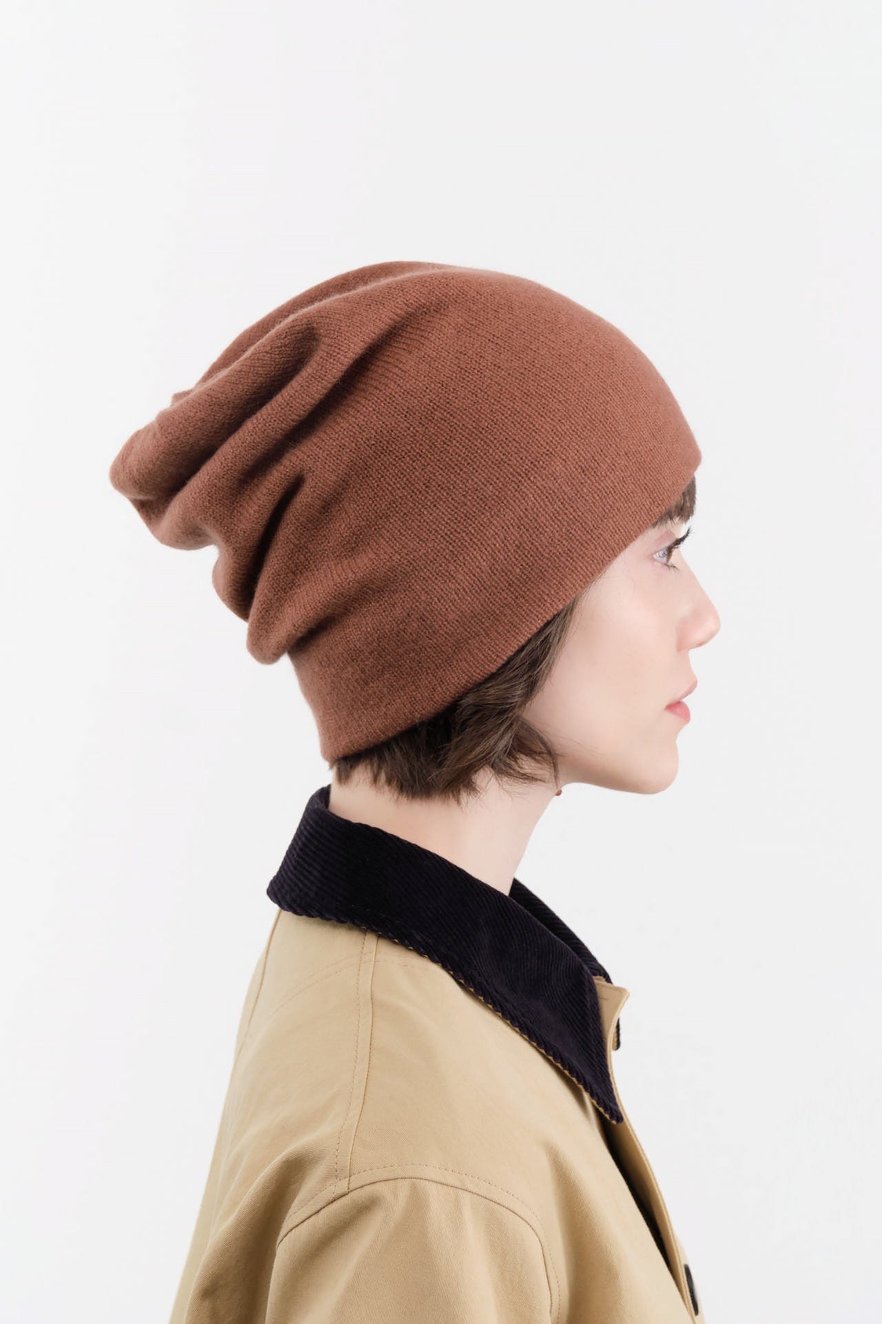 Paychi Guh Accessories Hats Slouchy Beanie in Sandalwood Sandalwood / One Size