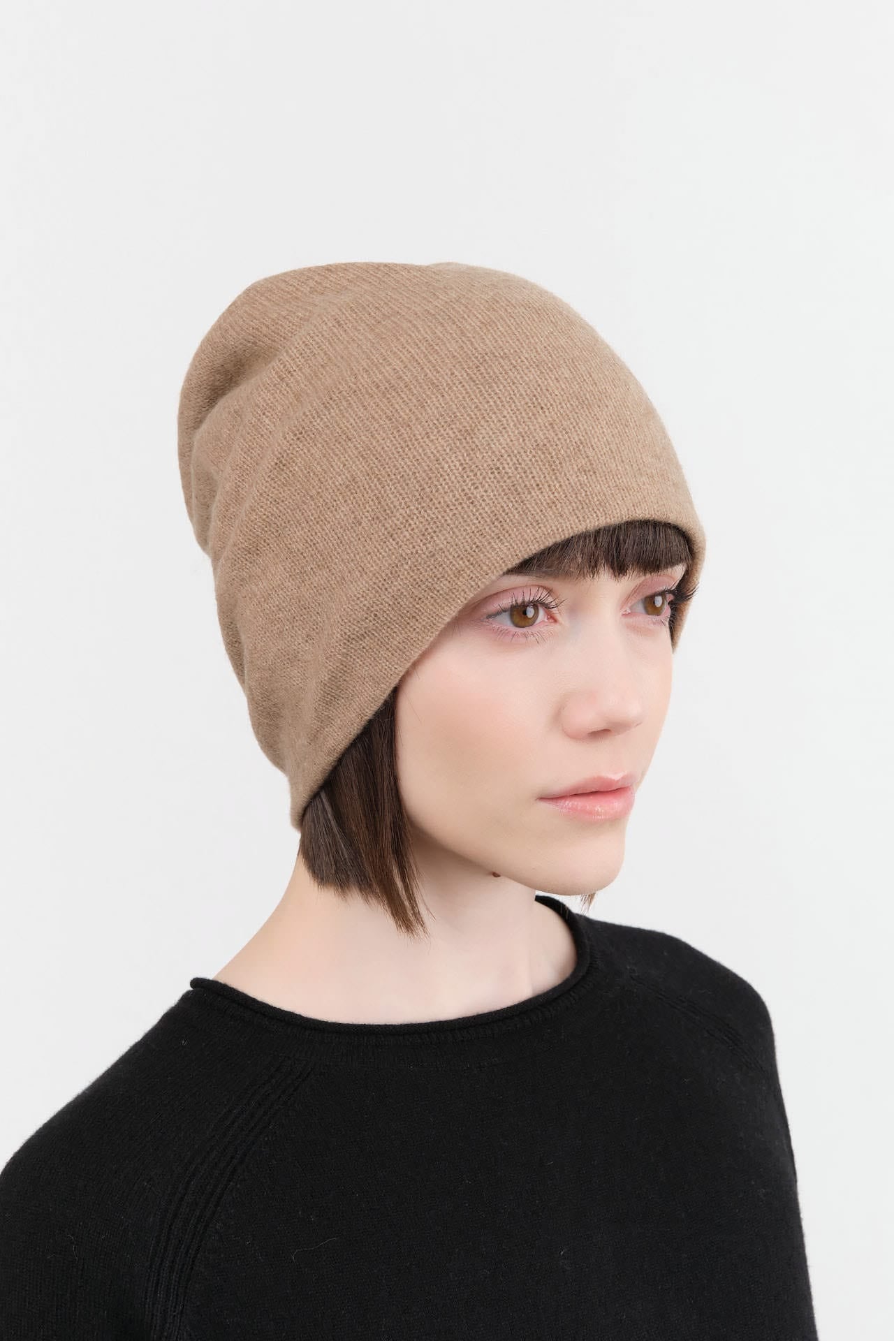 Paychi Guh Accessories Hats Slouchy Beanie in Toast Toast
