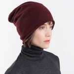Paychi Guh Accessories Hats Slouchy Beanie in Wine Wine / One Size