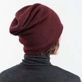 Paychi Guh Accessories Hats Slouchy Beanie in Wine Wine / One Size