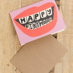 People Ive Loved Craft Stationery Mauve Birthday Lips Card