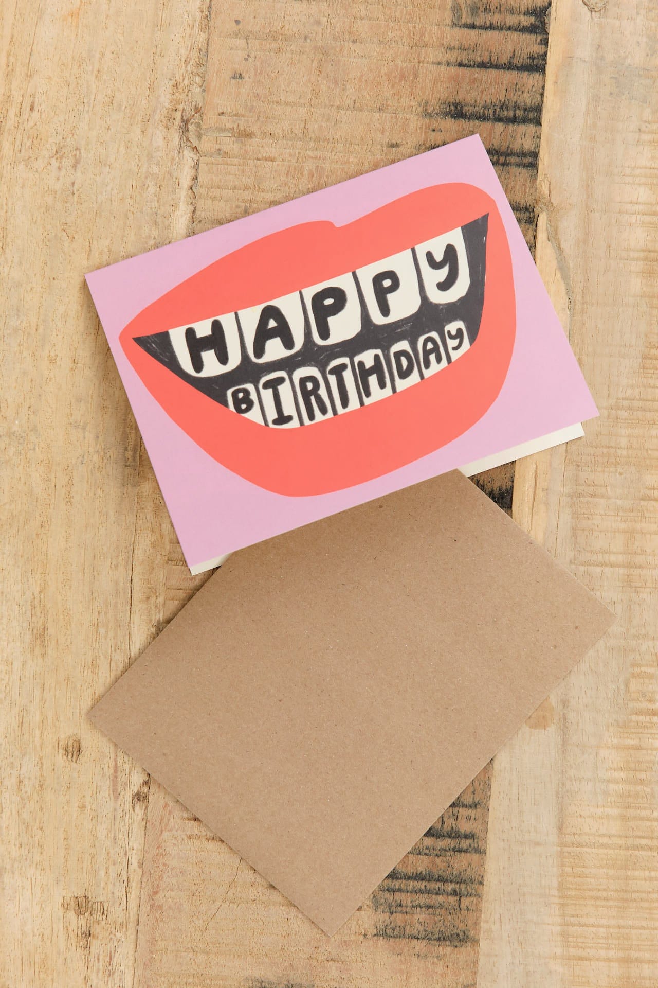 People Ive Loved Craft Stationery Mauve Birthday Lips Card