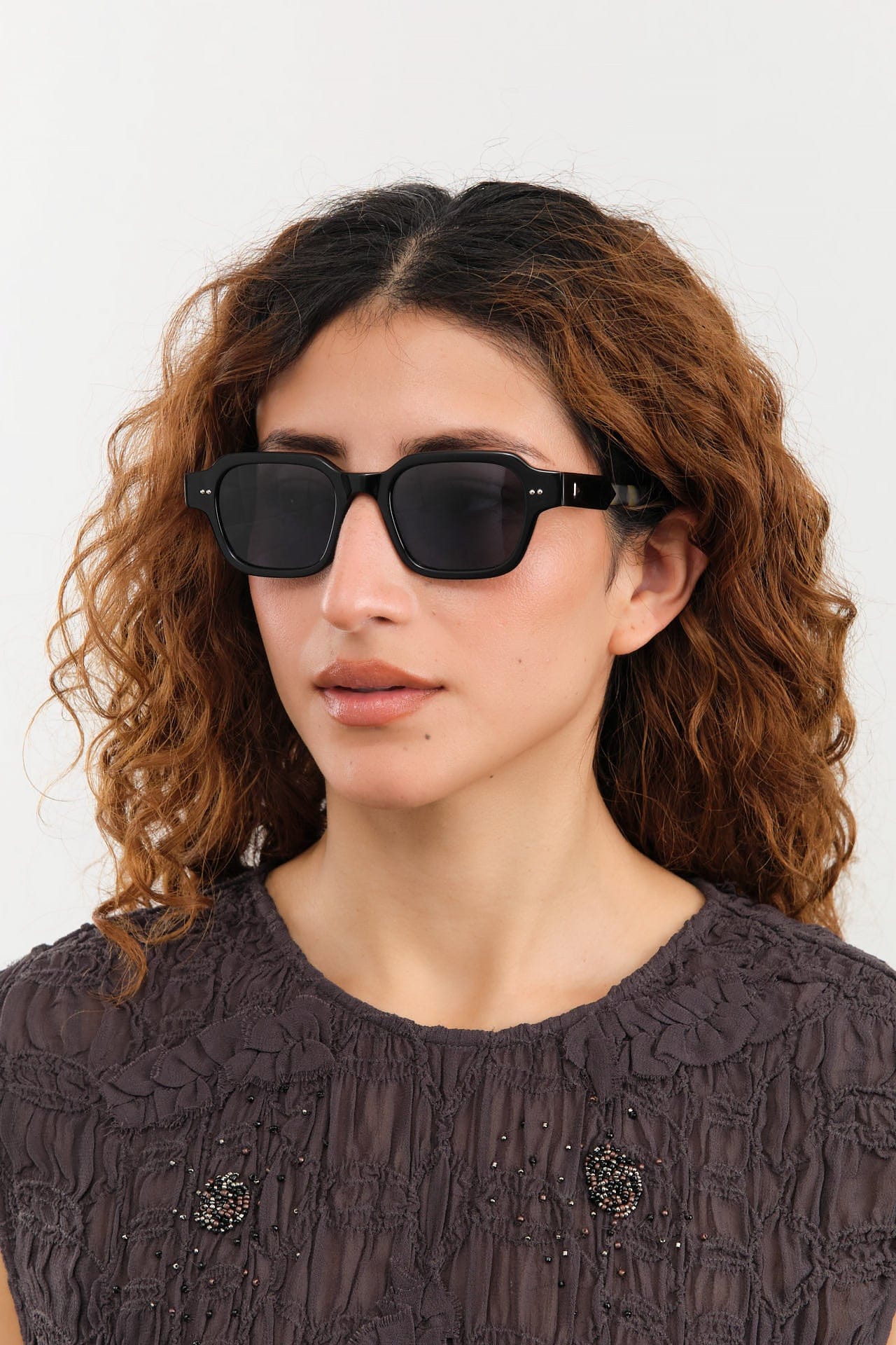 Press Eyewear Accessories Sunglasses The Face Sunglasses in Black Tortoise Black Tortoise