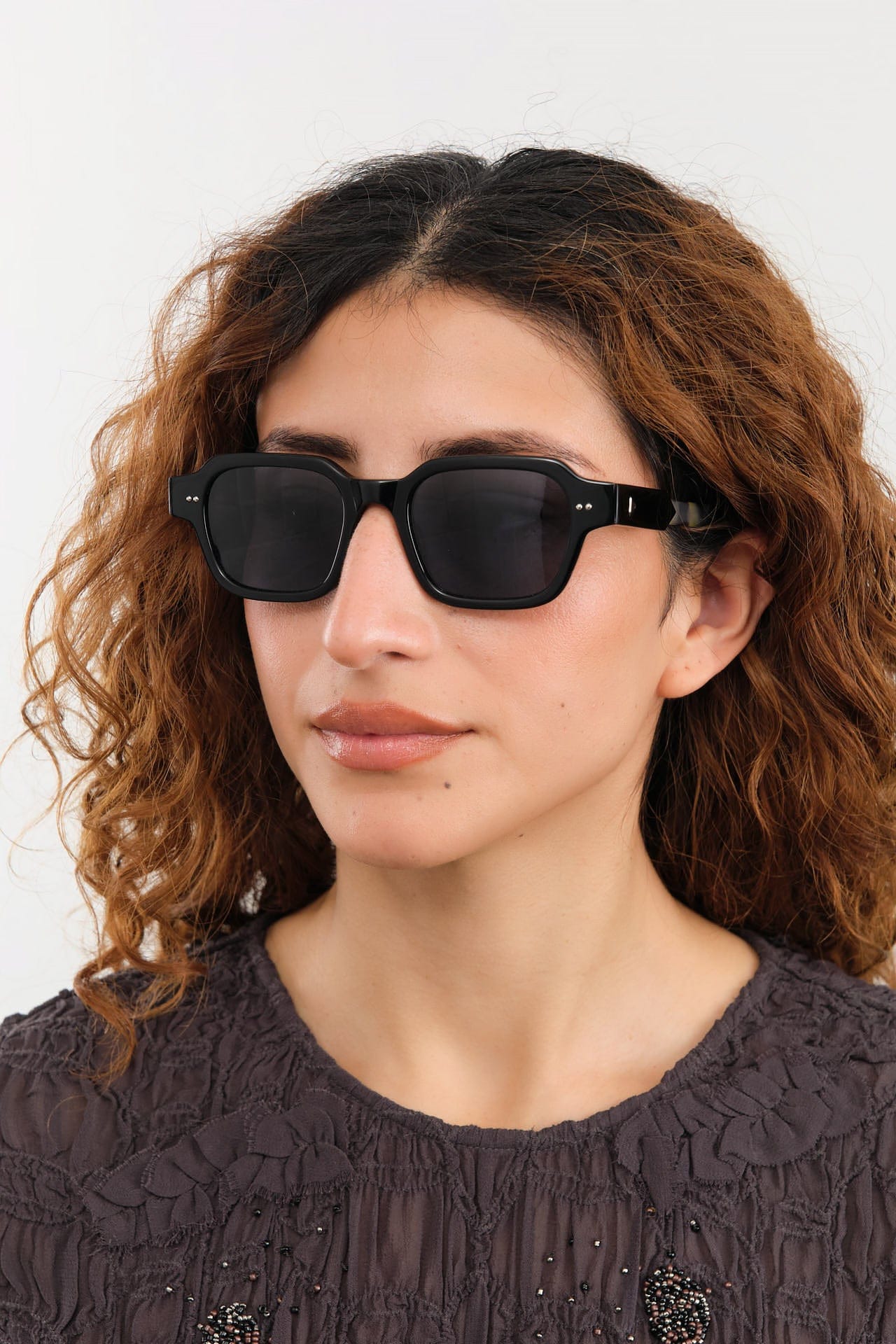 Press Eyewear Accessories Sunglasses The Face Sunglasses in Black Tortoise Black Tortoise