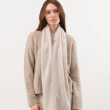 1615 Slim Sim Cashmere Vintage Finish Scarf in Latte