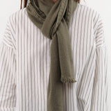 1615 Slim Sim Cashmere Vintage Finish Scarf in Olivo