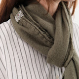 1615 Slim Sim Cashmere Vintage Finish Scarf in Olivo