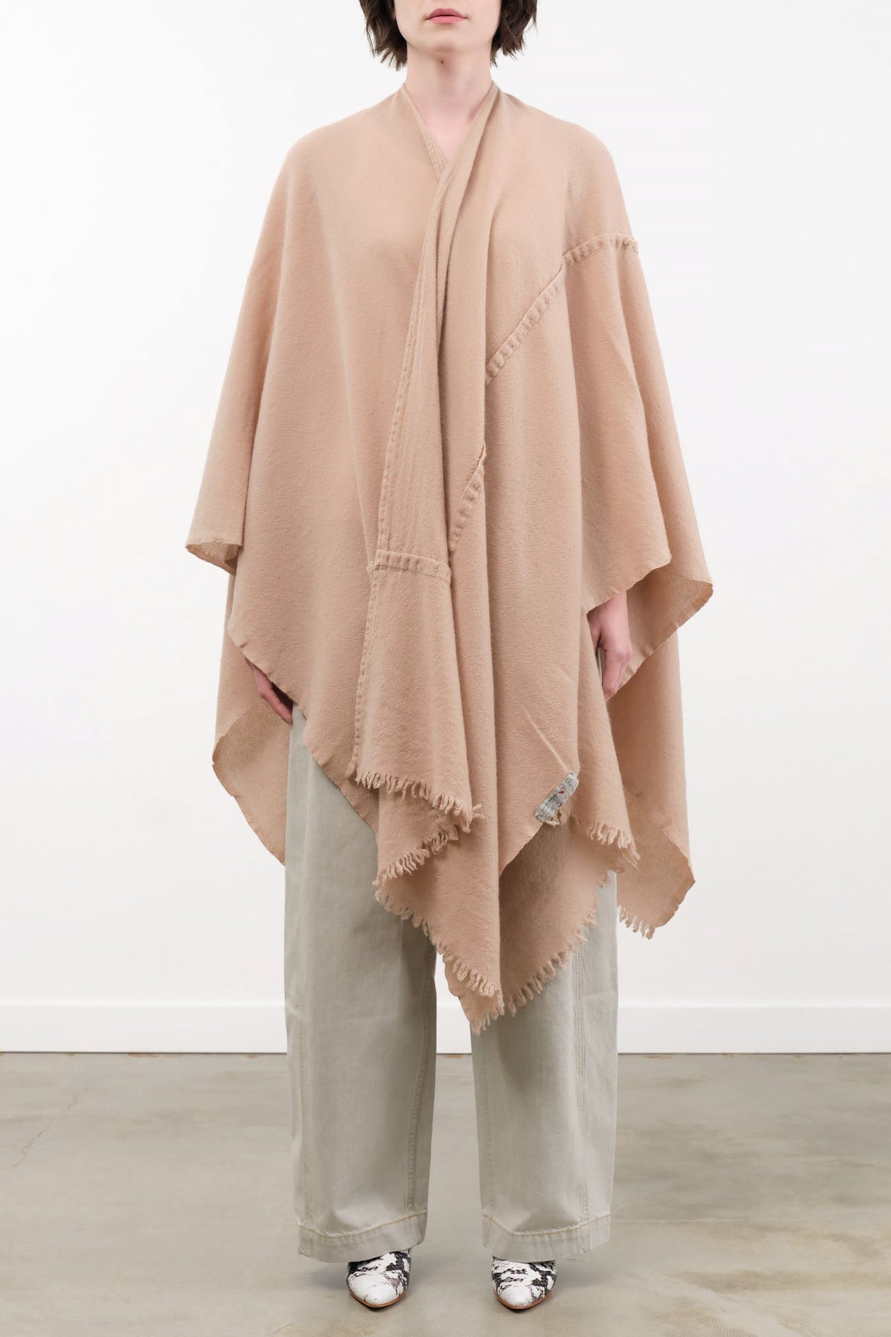 Private 0204 Accessories Scarves 1810 Pucho Cashmere Vintage Finish Scarf Sanda / One Size