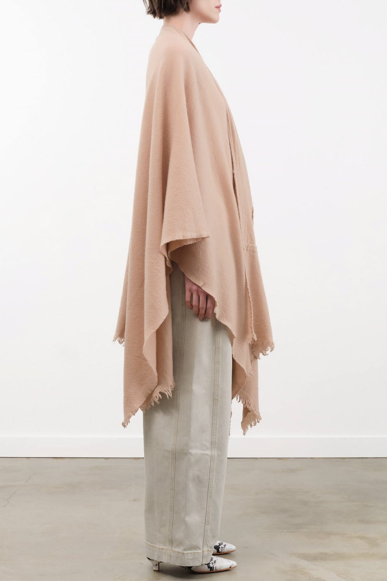 Private 0204 Accessories Scarves 1810 Pucho Cashmere Vintage Finish Scarf Sanda / One Size