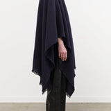 Private 0204 Accessories Scarves 1810 Pucho Cashmere Vintage Finish Scarf in Navy Navy