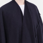 Private 0204 Accessories Scarves 1810 Pucho Cashmere Vintage Finish Scarf in Navy Navy