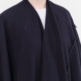 Private 0204 Accessories Scarves 1810 Pucho Cashmere Vintage Finish Scarf in Navy Navy