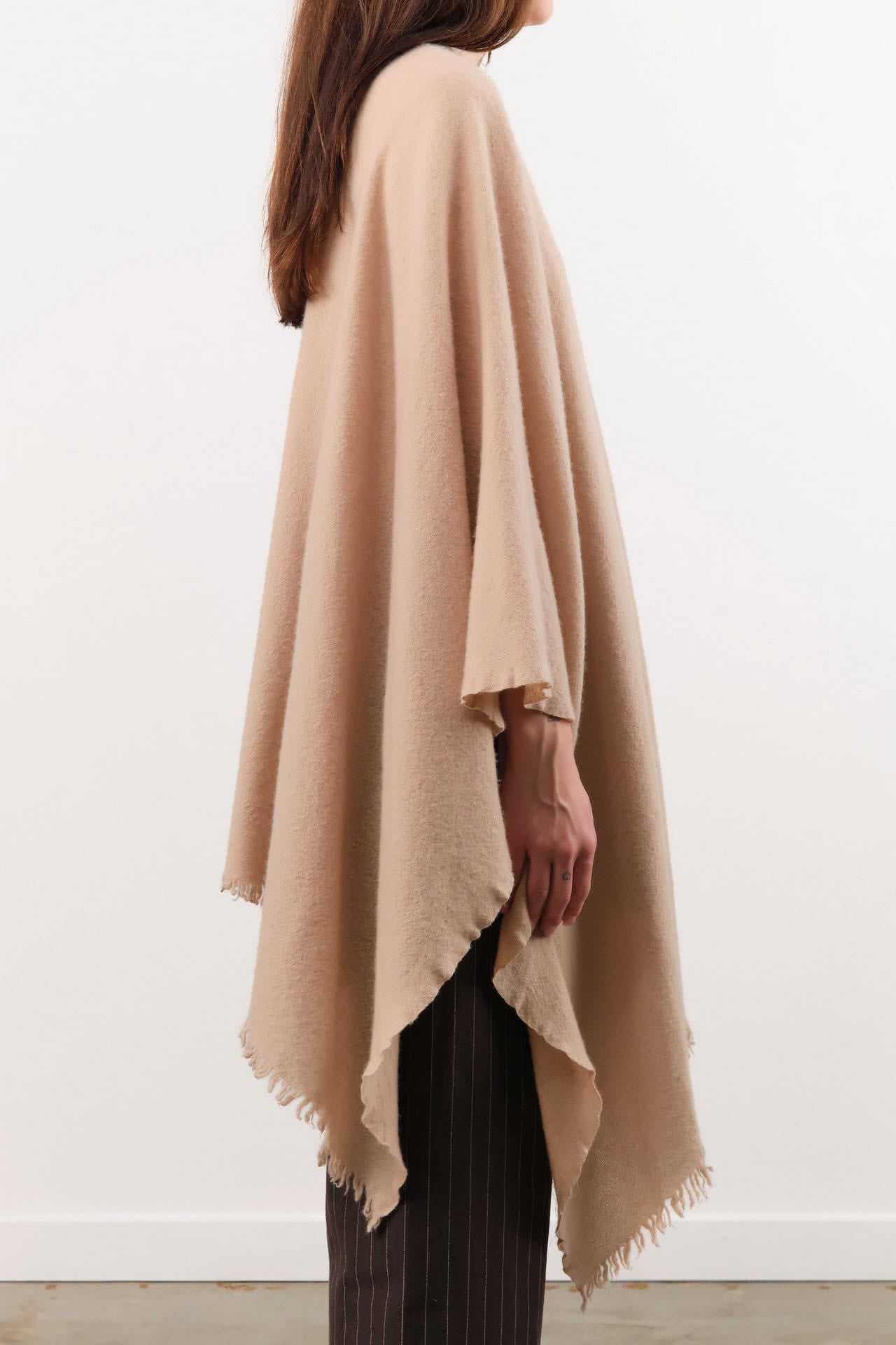 Private 0204 Apparel Womens Sweaters 1810 Pucho Cashmere Vintage Finish Scarf in Sanda Sanda