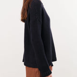 Private 0204 Apparel Womens Sweaters 236 Cashmere Sweater in Navy