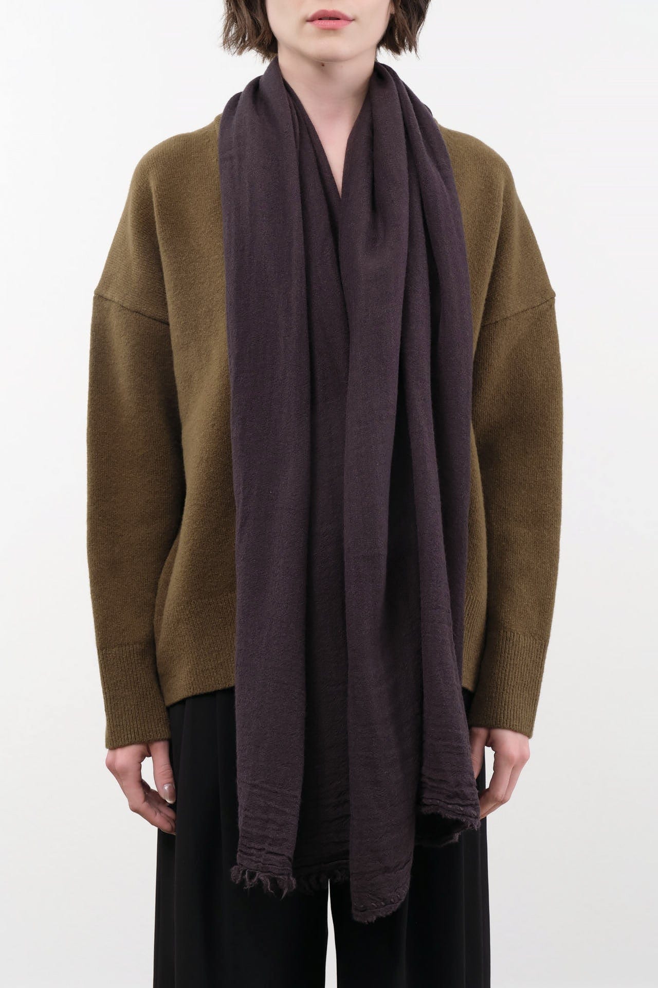 Private 0204 Accessories Scarves 601 Net Cashmere Scarf in Cafe Grey Cafe Grey / One Size