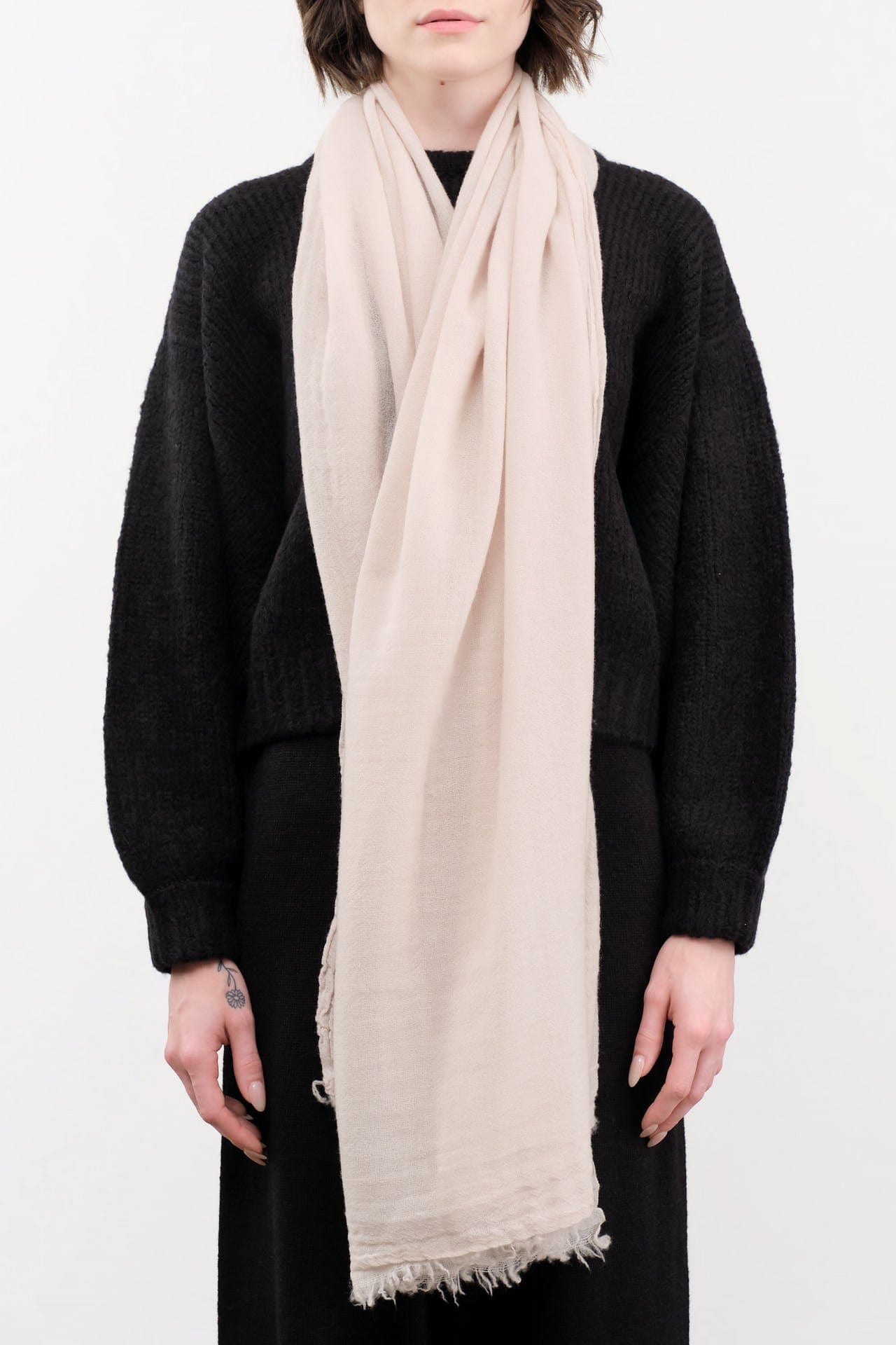 Private 0204 Accessories Scarves 601 Net Cashmere Scarf in Champagne Champagne / One Size