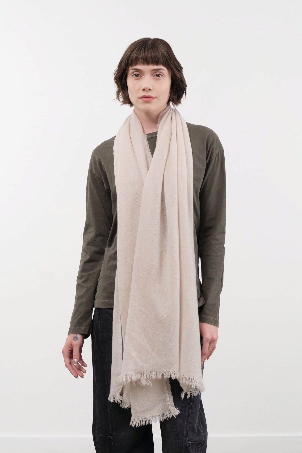 Private 0204 Accessories Scarves 615 Simple Picco Cashmere Scarf in Champagne Champagne / One Size