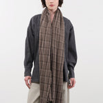 Private 0204 Accessories Scarves 650 Quadro Cashmere Scarf Plaid Cafe Grey / One Size