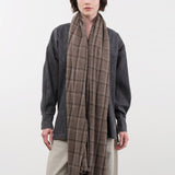 Private 0204 Accessories Scarves 650 Quadro Cashmere Scarf Plaid Cafe Grey / One Size