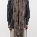Private 0204 Accessories Scarves 650 Quadro Cashmere Scarf Plaid Cafe Grey / One Size