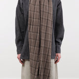 Private 0204 Accessories Scarves 650 Quadro Cashmere Scarf Plaid Cafe Grey / One Size