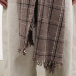 Private 0204 Accessories Scarves 650 Quadro Cashmere Scarf Plaid Cafe Grey / One Size
