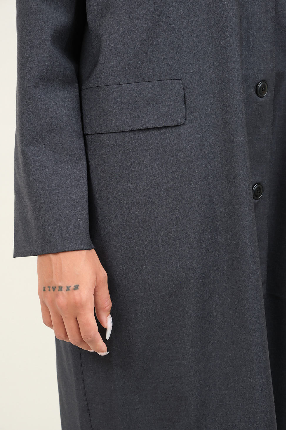 Sleeve detailing on Dropped Shoulder Coat