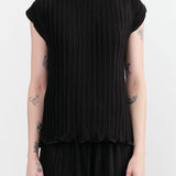 Proche Apparel Womens Blouses Pleated Sheath Top